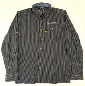 G Star RAW CO Destin Detroit Roll-Up Shirt L/S in Black/Milk Stripe, Size L BNWT - Picture 1 of 7