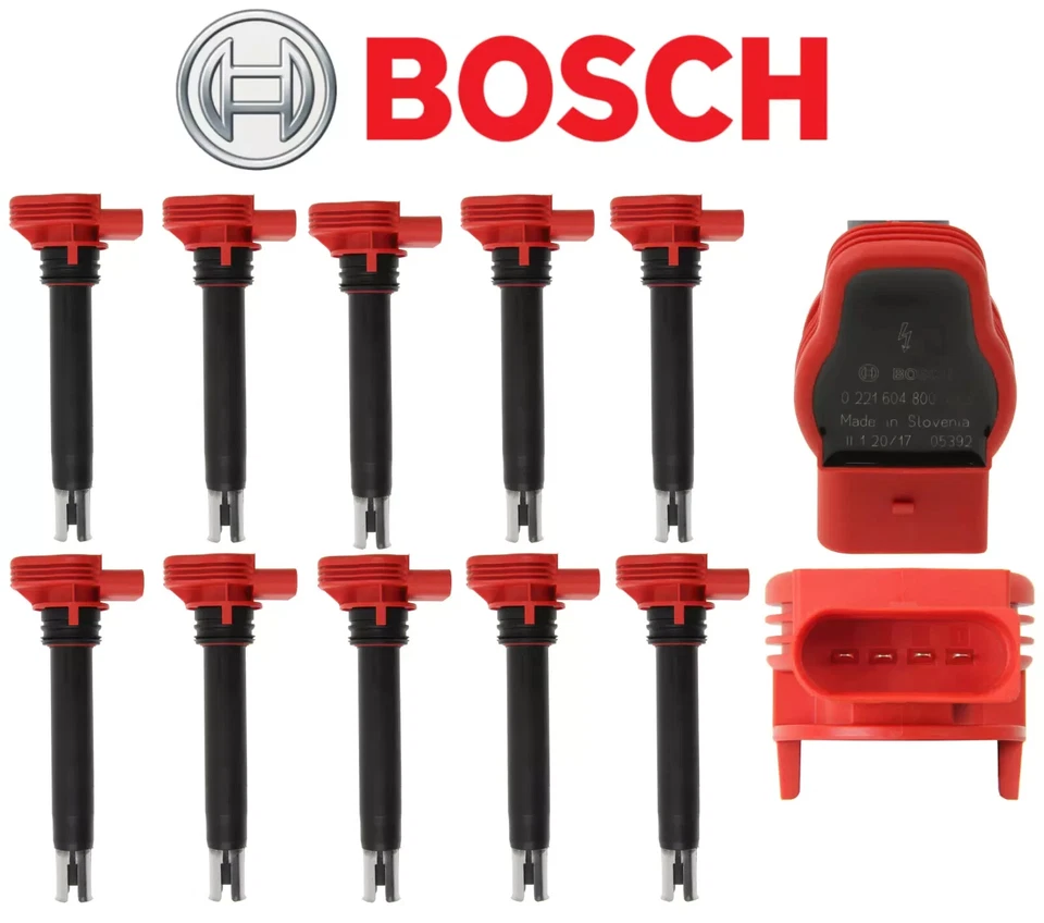 OEM Ignition Coil w/ connector Bosch for Audi R8 V10 5.2L 2010-2015 (10pcs) - Image 1 of 1