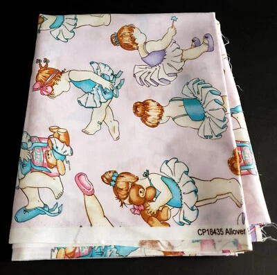 DAISY KINGDOM Allover Ballerina Babies 1-6 Yds x 44" Fabric by the Yard NEW NOS - Image 1 of 4