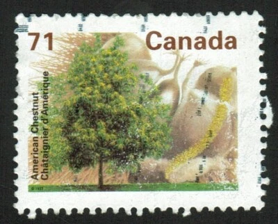 Canada sc#1370 Fruit Trees : American Chestnut, Perf 13.1 Peterborough, Used - Imagem 1 de 2