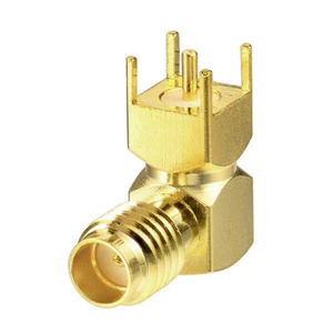 SSMA Female Right Angle Through Hole 18 GHz 50 Ohm for PCB RF Connector - Picture 1 of 5