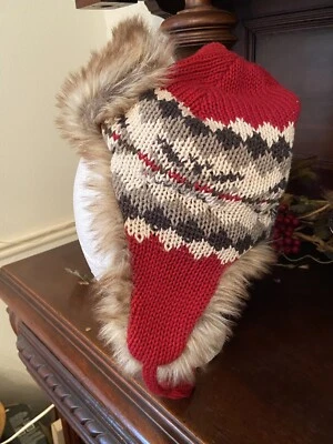 Gap Niños Talla Pequeña/Mediana Tejido Piel Niños Trampero Sombrero Gorra Invierno Vellón Foto 1 de 4