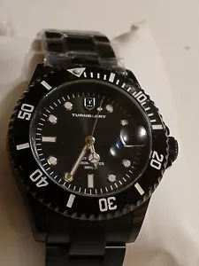 SPLENDIDO OROLOGIO AUTOMATICO CORNOMETRO TURNBERRY SWISS nero tutto ceramica zaffiro - Foto 1 di 13