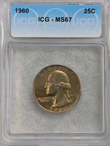 1960 Washington Quarter ICG MS67 with Toning-Rare-Gem - Picture 1 of 4