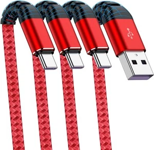 3 Pk 10FT Fast Charging Braided Cable Type C iPhone 15 16 Samsung S8 S10 S20 S21 - Picture 1 of 13