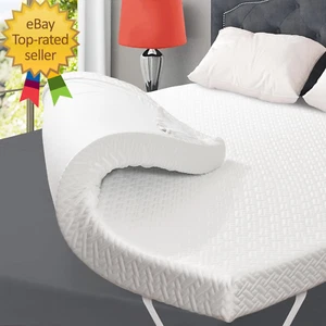 3 Inch Gel Memory Foam Mattress Topper Queen Size, Gel-Infused Mattress Pad Cove - Picture 1 of 12