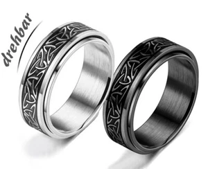 EDELSTAHL *** Wikinger Spinning- Ring Antistress  Triquetra keltisch - Picture 1 of 10