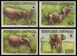 Gabón 1988 - Mi-Nr. 1009-1012 ** - MNH - Elefantes / Elefantes - Imagen 1 de 1