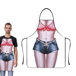 Funny Prank BBQ Sexy Women Men Cooking Kitchen Aprons Grilling Gag Gifts - Picture 1 of 15