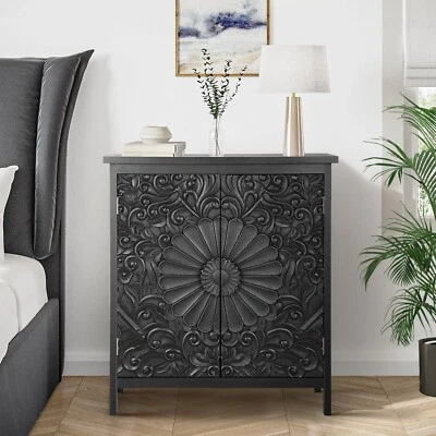 Accent Storage Cabinet with 2 Door Farmhouse Decorative Cabinet Buffet Sideboard - Image 1 of 4