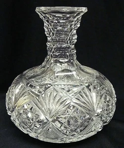 Precio reducido: jarra de cristal cortada HAWKES / botella de agua / jarrón 7" GLADYS c.1901 - Imagen 1 de 10