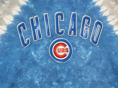 Camiseta masculina azul líquida tie-dye Chicago Cubs etiqueta de pano de beisebol XL #3694 nova com etiquetas - Imagem 1 de 4