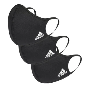 NWT Adidas Face Cover Soft Washable Reusable 2 Layer Machine Black 3 Pack SMALL - Picture 1 of 6