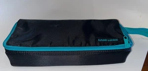 Vtg Case Logic Cassette Tape Storage Case Zippered Holds 15 Black & Teal - Picture 1 of 6