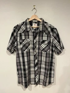 Camisa a Cuadros Levi’s Hombre Perla A Presión Manga Corta Con Botones Extra Grande XL - Imagen 1 de 3