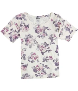 Scratch Womens Rose Pattern Graphic T-Shirt, White, Small - Picture 1 of 2
