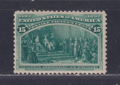 United States Scott 238 Regummed 1893 15¢ Green Columbian Exposition SCV $200 - Image 1 of 2