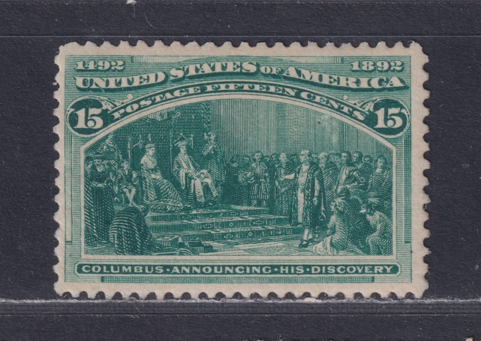 United States Scott 238 Regummed 1893 15¢ Green Columbian Exposition SCV $200 - Image 1 of 2