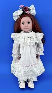 Vintage Doll DRESS Fits 18” AG OG Ecru Cream Eyelet Lace Rose Bow Shoes EUC - Picture 1 of 14
