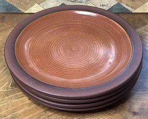 Set of 4 Dinner Plates 10" Hand Thrown Stoneware Pottery Rustic Natural Earth - Picture 1 of 9