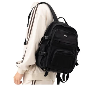 Black School Backpacks for Teen Girls Boys Multi-pocket Middle School Bag Cut... - Picture 1 of 8
