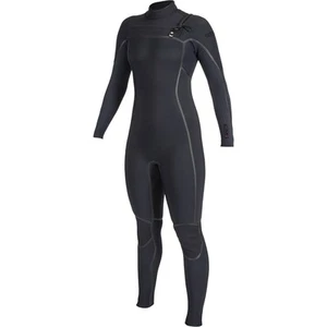 O'Neill Women's Hyperfreak Fire 4/3mm+ Chest Zip Full Wetsuit - Black/Black - Picture 1 of 2