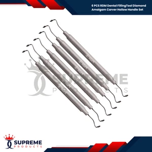 6 PCS RDM Dental Filling Tool Diamond Amalgam Carver Solid Handle Set - Picture 1 of 1