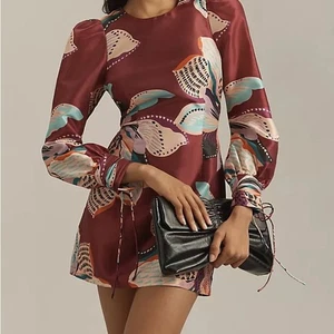 NEU HUTCH deva Minikleid in Pflaume Dschungel geblümt Gr. XL - Bild 1 von 14