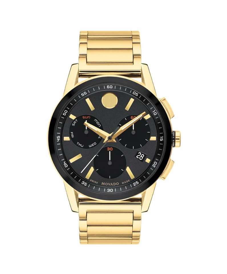 Movado Museum Sport Chronograph Quartz Black Dial Men's Watch 0607803