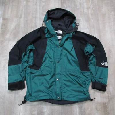 The North Face Gore-Tex 夹克男式中号绿色复古滑雪远足防水 — 第 1/4 张图片