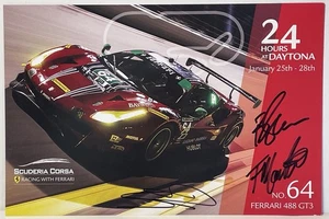 Tarjeta de héroe 2018 firmada #64 Scuderia Corsa Ferrari IMSA Rolex 24 Daytona - Imagen 1 de 2
