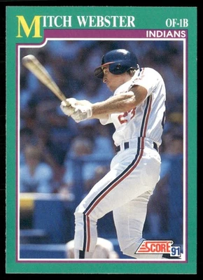 1991 SCORE MITCH WEBSTER CLEVELAND INDIANS #594 - Image 1 of 2