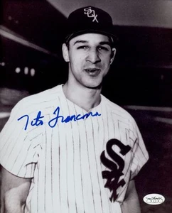 1958 Chicago White Sox Tito Francona Autographed 8x10 B/W Photo JSA Hologram - Picture 1 of 1