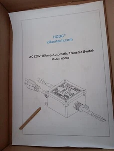 AC120V 15Amp Automatic Transfer Switch, ATS Auto Transfer Switch, HD060 - Picture 1 of 2