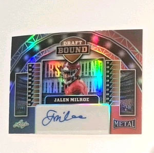 Autografo 2025 foglia metallo rilegato RWB #42 Jalen Milroe XRc #3/3 - Foto 1 di 3