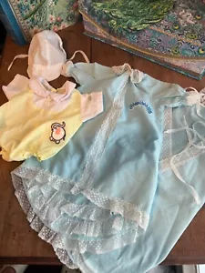 Vintage CPK Cabbage Patch Kids Clothing - Blue Gown, Yellow Suit - Picture 1 of 10