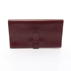 Bolso clutch HERMES Business caja cuero de becerro Burdeos usado mujer H - Imagen 1 de 11