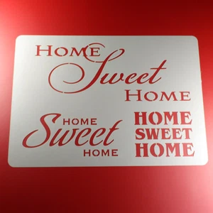 A4 Schablone Schriftzug Home Sweet Home 3 Schriftzüge - BO471 - Bild 1 von 2