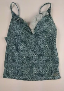 Roxy Kids Little Mermaid Shells Tankini Top, Green/White, Girls 12 - Picture 1 of 3