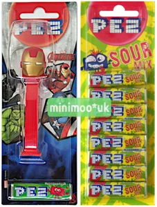 PEZ Marvel IRONMAN Sweet Dispenser & Pack of 8x Candies Bundle Pick Your Flavor - Picture 1 of 12