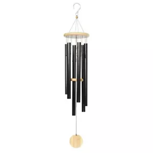 Exhart, 30 Zoll Black Metal Traditional Chime Windspiel | Natural Wood Accents - Bild 1 von 4