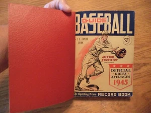 1945 SPORTING NEWS BASEBALL GUIDE & RECORD BOOK MARTY MARION LEATHERLETTE COVER - Picture 1 of 24