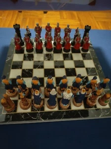 Medieval Times Crusades Chess Set with Board. Hand painted.  - Picture 1 of 5