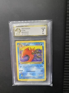KINGLER Fossil 1ST EDITION UNCOMMON Pokemon Card 38/62 CGA 7 - Picture 1 of 2