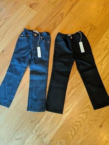 Zwei Paar Flora und Henri Kinder Bekleidung blau/schwarz Denim 3T Kleinkind Neu mit Etikett - Bild 1 von 8