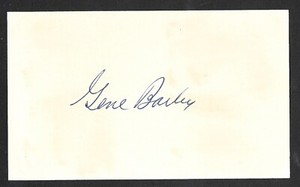 Gene Bailey ( Debut 1917 ) A's BOST BKLYN  SIGNED AUTOGRAPH AUTO 3x5 INDEX COA
