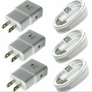 3set Fast Charger Wall Adapter USB+Type C Charging Cable For Samsung Cell Phone - Picture 1 of 6