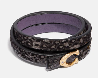 COACH 全新带标签 SIGNATURE Triple Wrap 皮革手链蛇 — 第 1/4 张图片