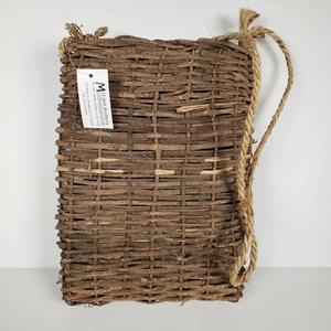 McCann Brothers Woven Natural Flower Hanging Basket w/Rope - Picture 1 of 4
