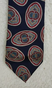 Zylos George Machado Classic Necktie, Dark Red, Beige & Dark Blue Paisley Print - Picture 1 of 8